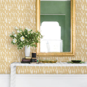 Bancroft Gold Artistic Stripe Wallpaper