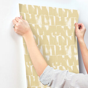 Bancroft Gold Artistic Stripe Wallpaper