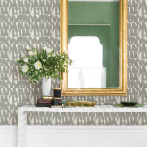 Bancroft Grey Artistic Stripe Wallpaper