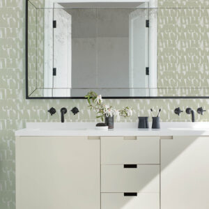 Bancroft Sage Artistic Stripe Wallpaper