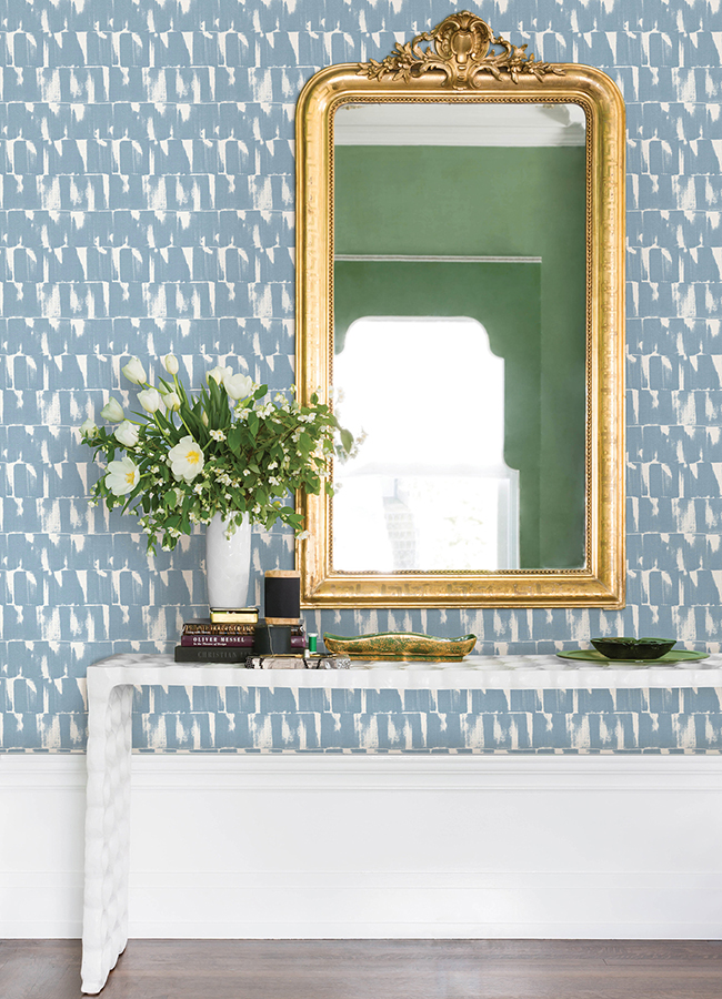 0089999 bancroft blue artistic stripe wallpaper