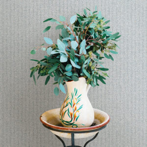 Lawndale Blue Textured Pinstripe Wallpaper