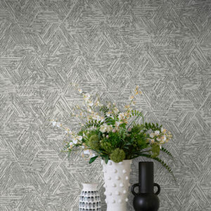 Retreat Charcoal Quilted Geometric Wallpaper