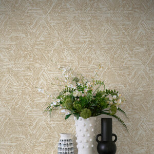 Retreat Light Brown Quilted Geometric Wallpaper