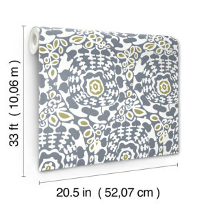 Divine Slate Abstract Medallion Wallpaper