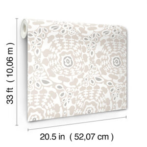 Divine Grey Abstract Medallion Wallpaper