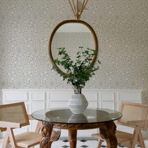 Divine Grey Abstract Medallion Wallpaper