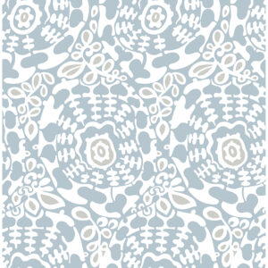 0090066 divine light blue abstract medallion wallpaper