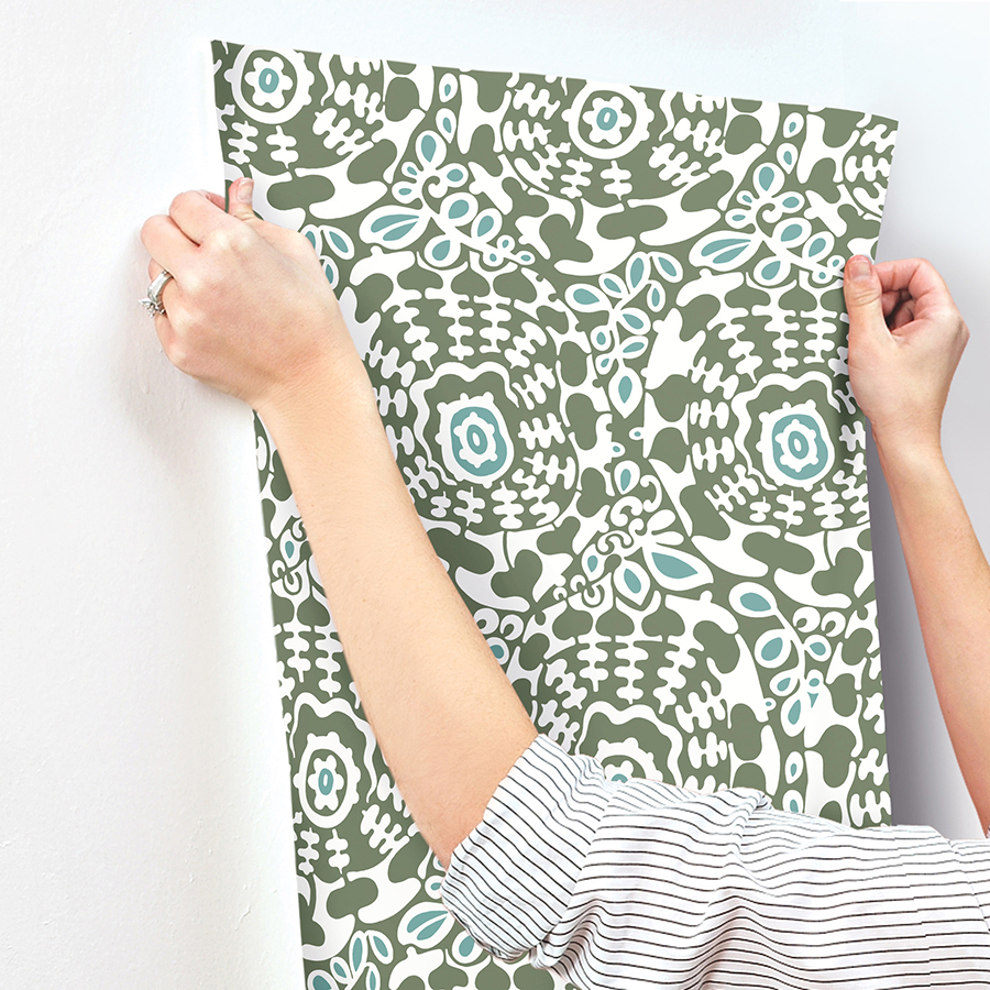 0090075 divine green abstract medallion wallpaper