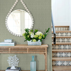 Glynn Green Chevron Wallpaper