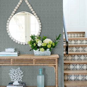 Glynn Denim Chevron Wallpaper