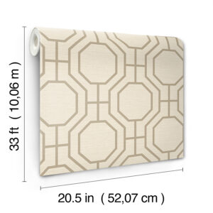Manor Taupe Geometric Trellis Wallpaper