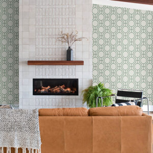 Manor Green Geometric Trellis Wallpaper