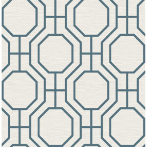 0090111 manor blue geometric trellis wallpaper