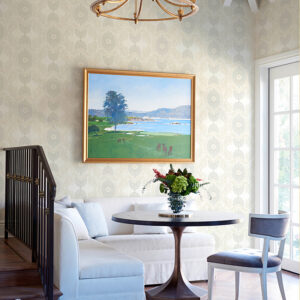 Villa Bone Embellished Ogee Wallpaper