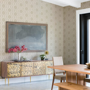 Burton Neutral Modern Ogee Wallpaper