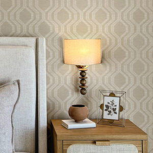 Burton Neutral Modern Ogee Wallpaper