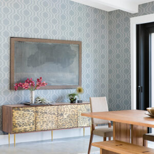 Burton Pewter Modern Ogee Wallpaper