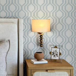 Burton Light Blue Modern Ogee Wallpaper
