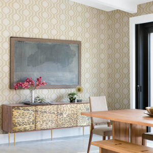 Burton Gold Modern Ogee Wallpaper