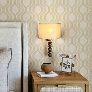 Burton Gold Modern Ogee Wallpaper