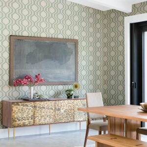 Burton Green Modern Ogee Wallpaper