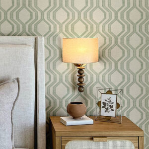 Burton Green Modern Ogee Wallpaper