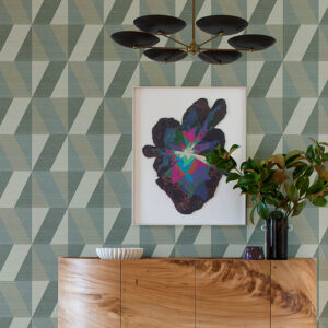 Winslow Green Geometric Faux Grasscloth Wallpaper