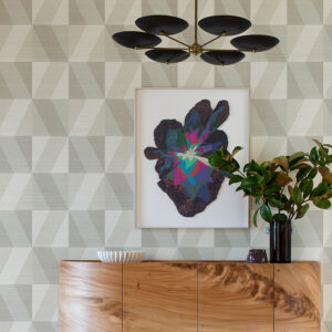 Winslow Bone Geometric Faux Grasscloth Wallpaper