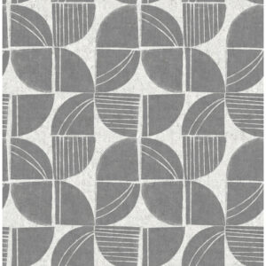 0091521 baxter charcoal semicircle mosaic wallpaper