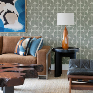 Baxter Sea Green Semicircle Mosaic Wallpaper