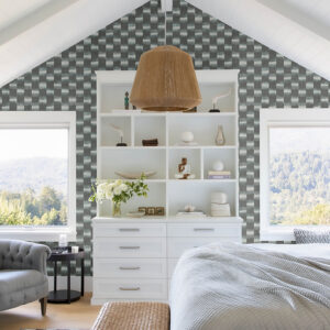 Baldwin Slate Shibori Stripe Wallpaper