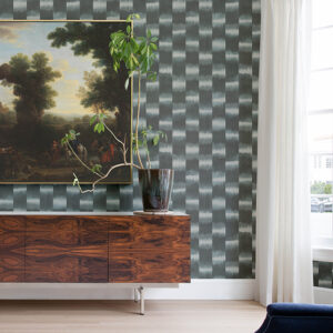 Baldwin Slate Shibori Stripe Wallpaper