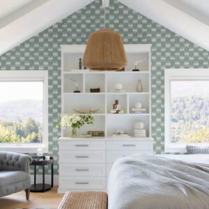 Baldwin Teal Shibori Stripe Wallpaper