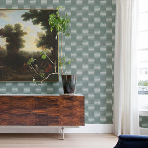 Baldwin Teal Shibori Stripe Wallpaper