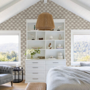 Baldwin Taupe Shibori Stripe Wallpaper