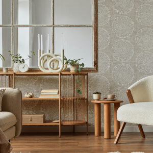 Salma Beige Medallion Wallpaper