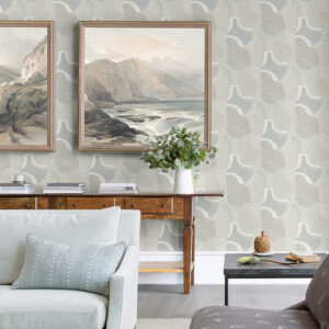 Hollace Sky Blue Geometric Wallpaper