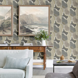 Hollace Slate Geometric Wallpaper