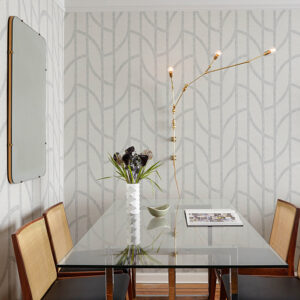 Harlow Silver Curved Contours Wallpaper