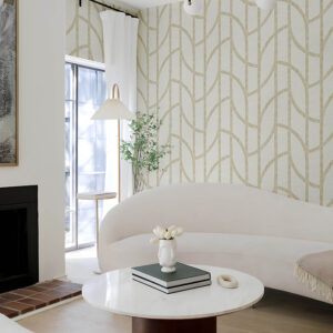 Harlow Gold Curved Contours Wallpaper