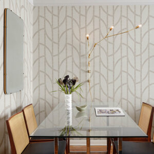 Harlow Champagne Curved Contours Wallpaper