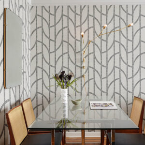 Harlow Black Curved Contours Wallpaper