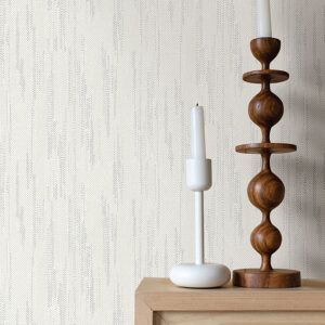 Baris Silver Stipple Stripe Wallpaper