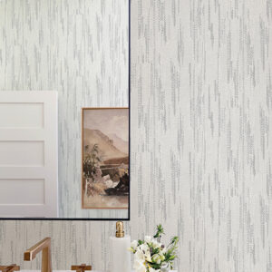 Baris Charcoal Stipple Stripe Wallpaper