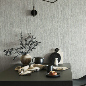Corliss Grey Beaded Strands Wallpaper