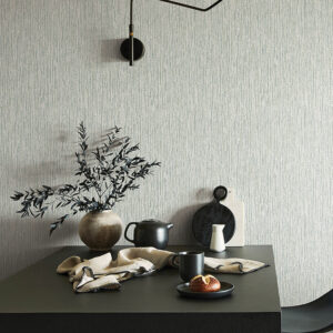 Corliss Light Grey Beaded Strands Wallpaper