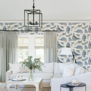 Fulton Blue Shapes Wallpaper