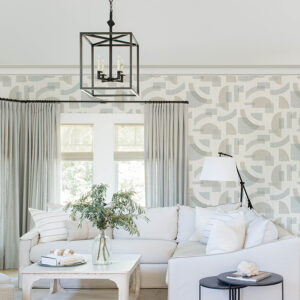 Fulton Light Blue Shapes Wallpaper