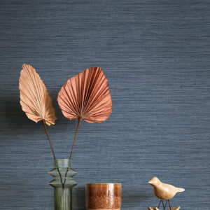 Sheehan Denim Faux Grasscloth Wallpaper